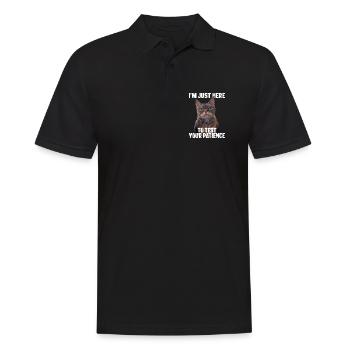 Just here to test your patience - Men's Polo Shirt - black - Front - Kai (181cm)