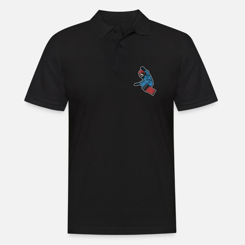 Kleiner Snowboarder - Männer Poloshirt - Schwarz