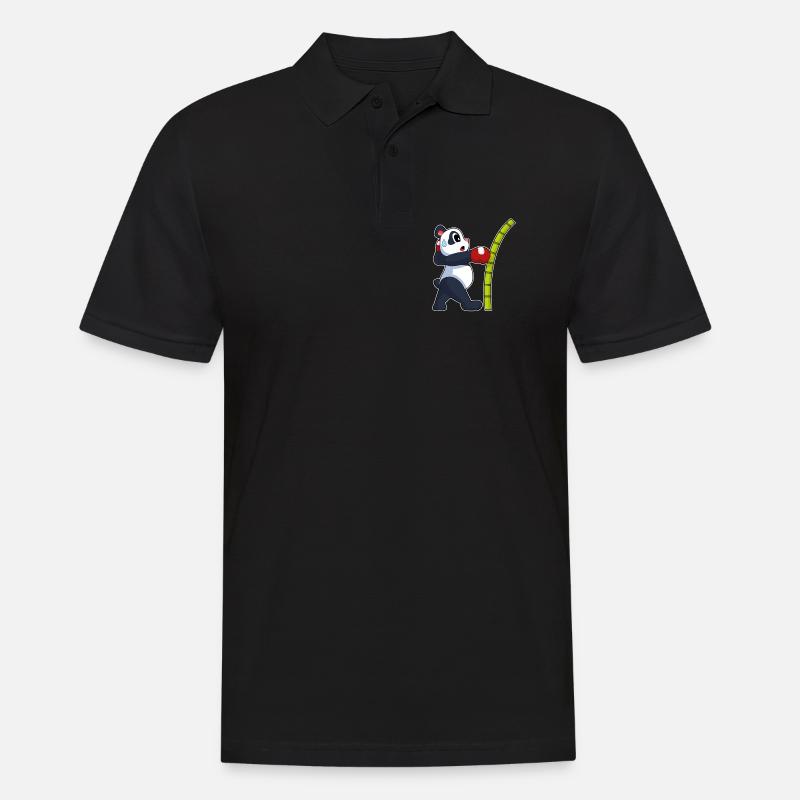 Panda Boxer Boxhandschuhe Boxen - Männer Poloshirt - Schwarz