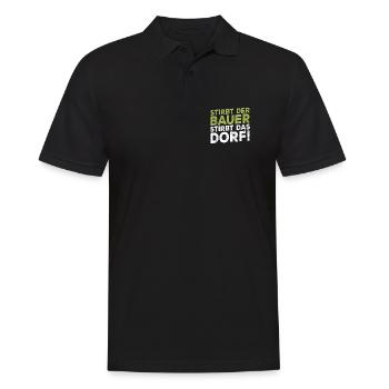 Stirbt der Bauer Stirbt das Dorf - Männer Poloshirt - Schwarz - Vorne - Kai (181cm)