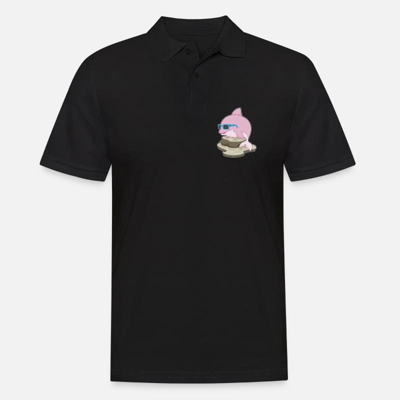 Delfin Sonnenbrille - Männer Poloshirt - Schwarz