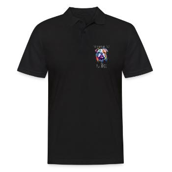 This Human Belongs To A Bulldog Dog Dog Owner - Men's Polo Shirt - black - Front - Kai (181cm)