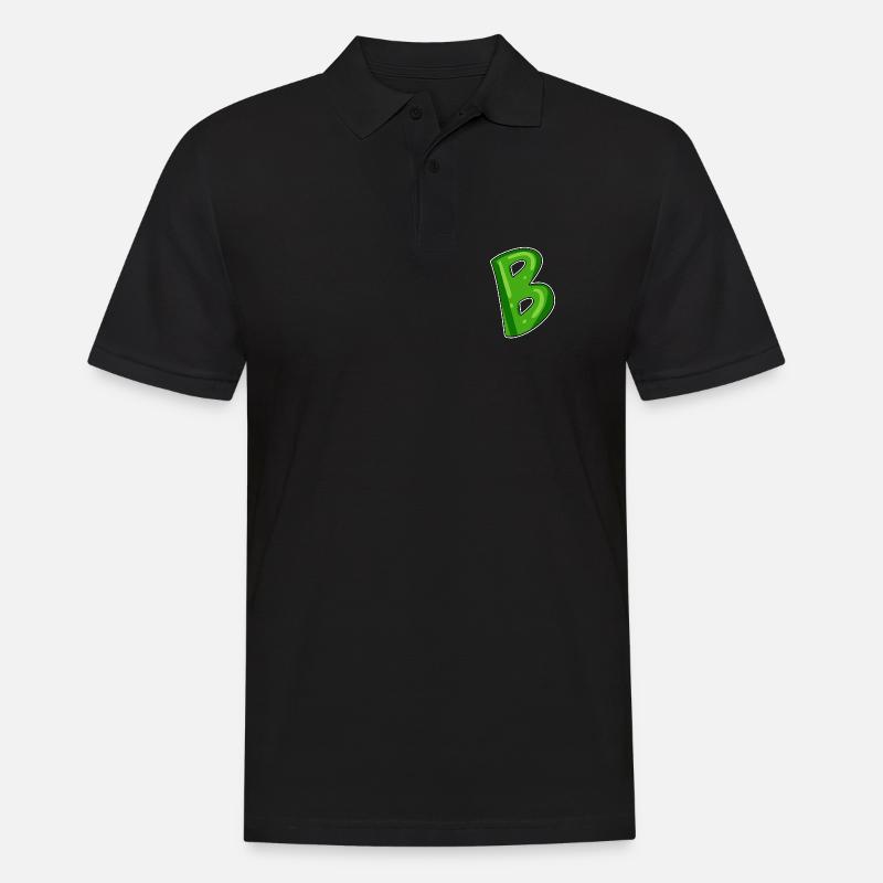 point B - initial point B - Men's Polo Shirt - black