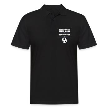 Alter Mann - Hamburg Fan | Retro Vintage Design - Männer Poloshirt - Schwarz - Vorne - Kai (181cm)