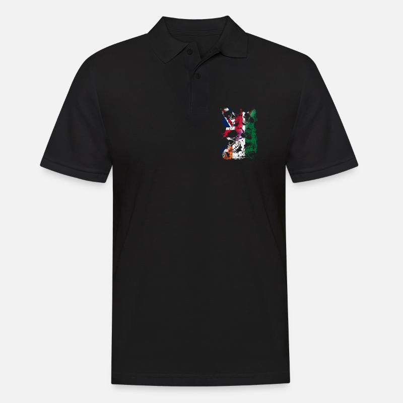 Royaume-Uni Inde Drapeau et crânes - Polo Homme - noir