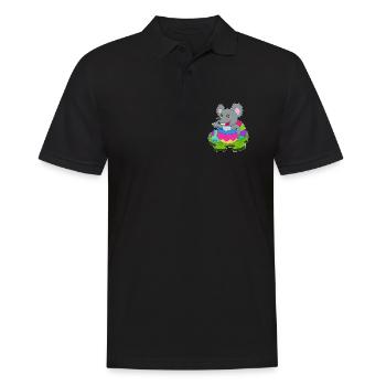 Mouse Easter Easter Eggs - Men's Polo Shirt - black - Front - Kai (181cm)