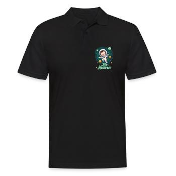 Like Heaven - Astronaut - Männer Poloshirt - Schwarz - Vorne - Kai (181cm)