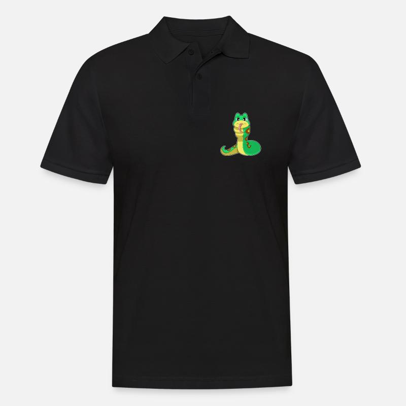 Schlange Essen - Männer Poloshirt - Schwarz