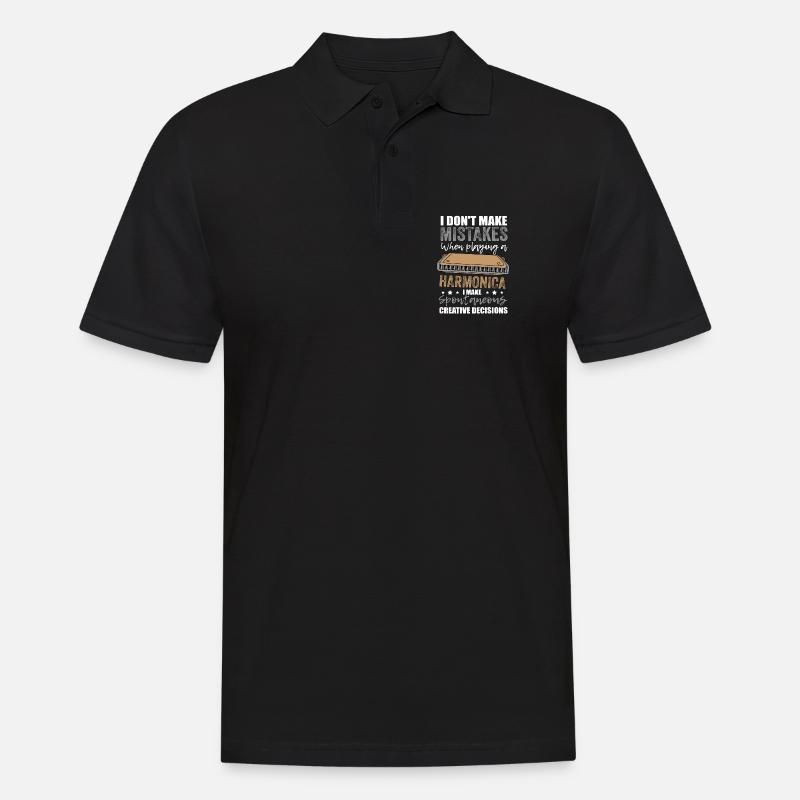 Funny Blues Harmonica Harmonicist Saying Gift - Men's Polo Shirt - black