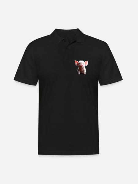 Cochon domestique Cochon Cochon Porcelet Cochon - Polo Homme - noir