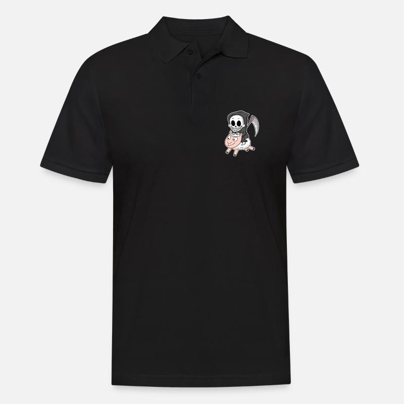 Sensenmann Schaf Motiv - Männer Poloshirt - Schwarz