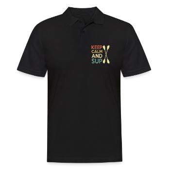 Casual Paddleboard Quote Design - Men's Polo Shirt - black - Front - Kai (181cm)