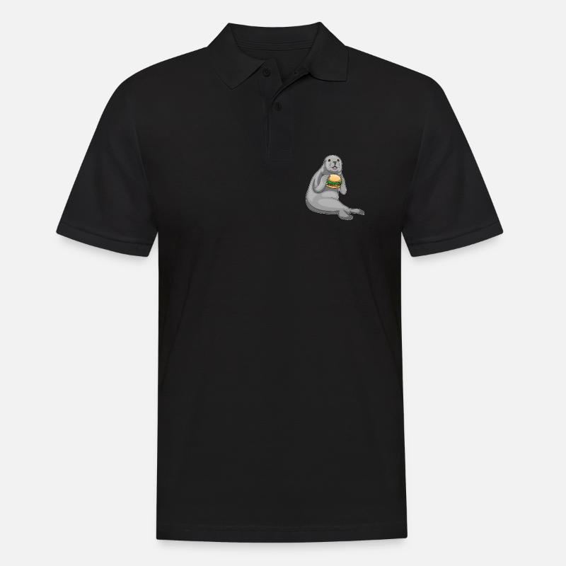 Burger de phoque - Polo Homme - noir