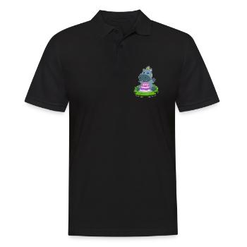 Gâteau d’anniversaire hippopotame - Polo Homme - noir - Devant - Kai (181cm)