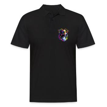 Australian Shepherd Bright Colors Pop Art Aussie - Men's Polo Shirt - black - Front - Kai (181cm)