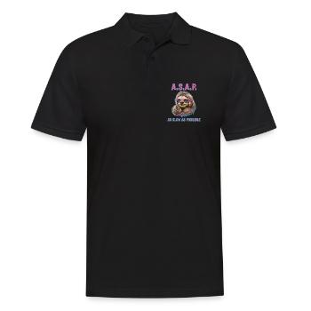 Chill Sloth A.S.A.P. As Slow As Possible Funny - Men's Polo Shirt - black - Front - Kai (181cm)