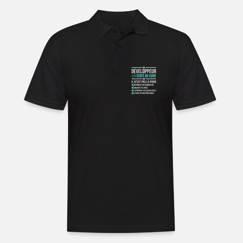 Developer Writing Code - Men's Polo Shirt - black