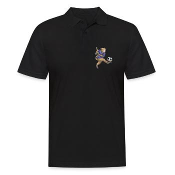 Affe Fußballspieler Fußball - Männer Poloshirt - Schwarz - Vorne - Kai (181cm)