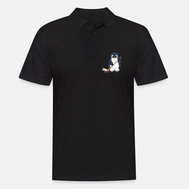 Pinguin Eishockey Eishockeyschläger - Männer Poloshirt - Schwarz