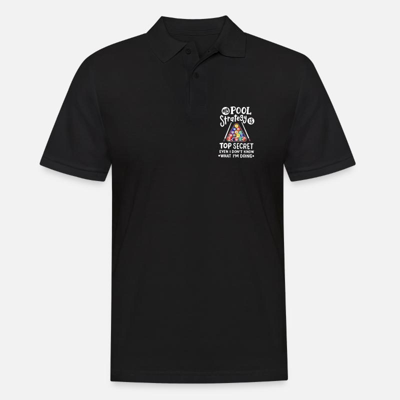 Billardspieler Billard - Männer Poloshirt - Schwarz