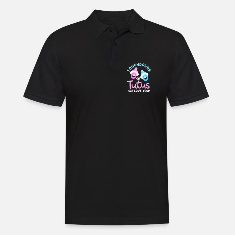 Touchdowns oder Tutus für Gender-Reveal-Partys - Männer Poloshirt - Schwarz