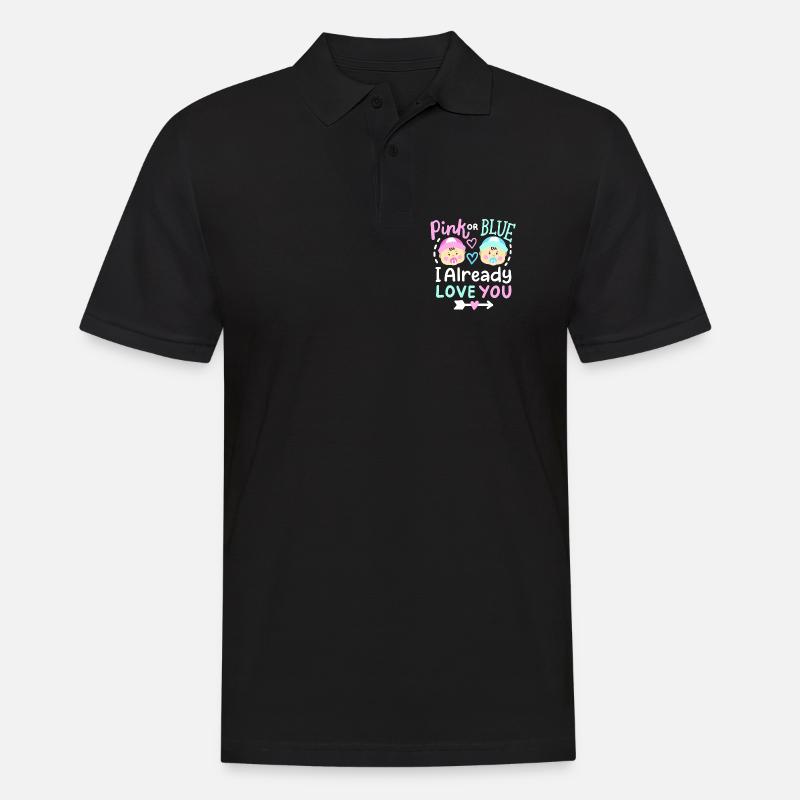 Pink oder Blau Gender-Reveal-Party - Männer Poloshirt - Schwarz
