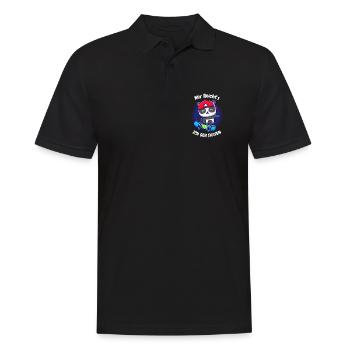 Kleiner Panda auf Skateboard - Männer Poloshirt - Schwarz - Vorne - Kai (181cm)