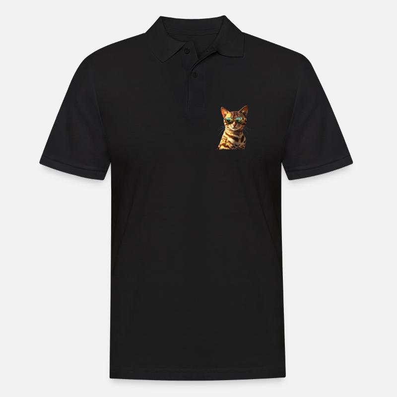 Bengalsk kat Leopard Kat Leopardette Bengalske Katte - Herre poloshirt - sort