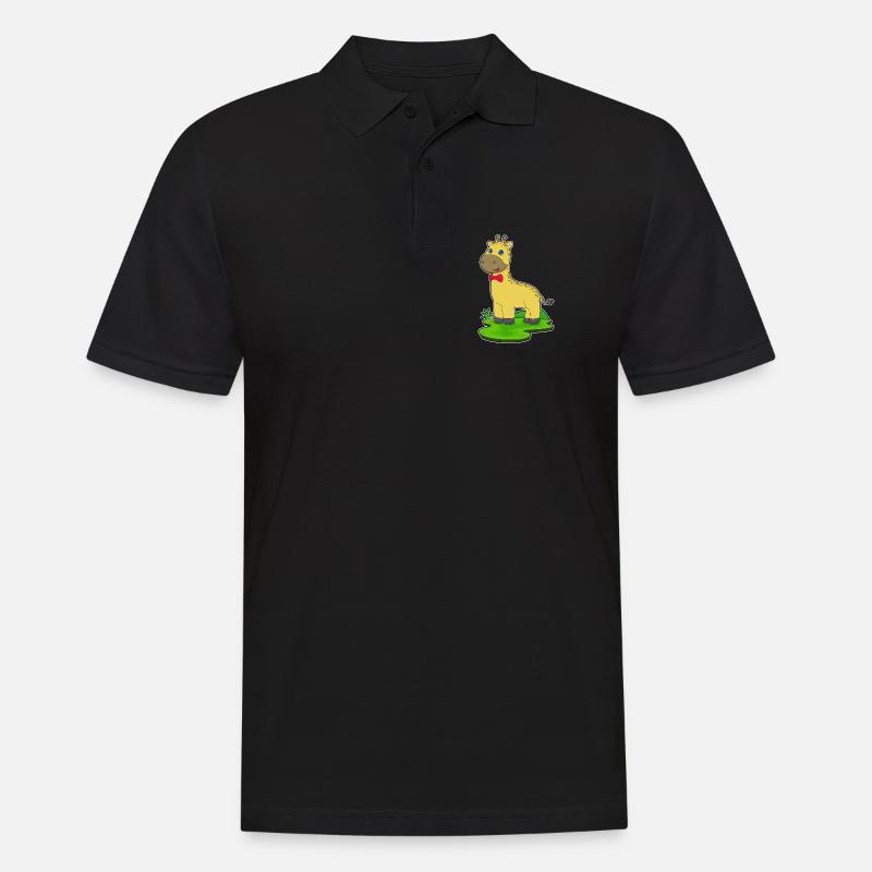 Giraffe Schleife - Männer Poloshirt - Schwarz