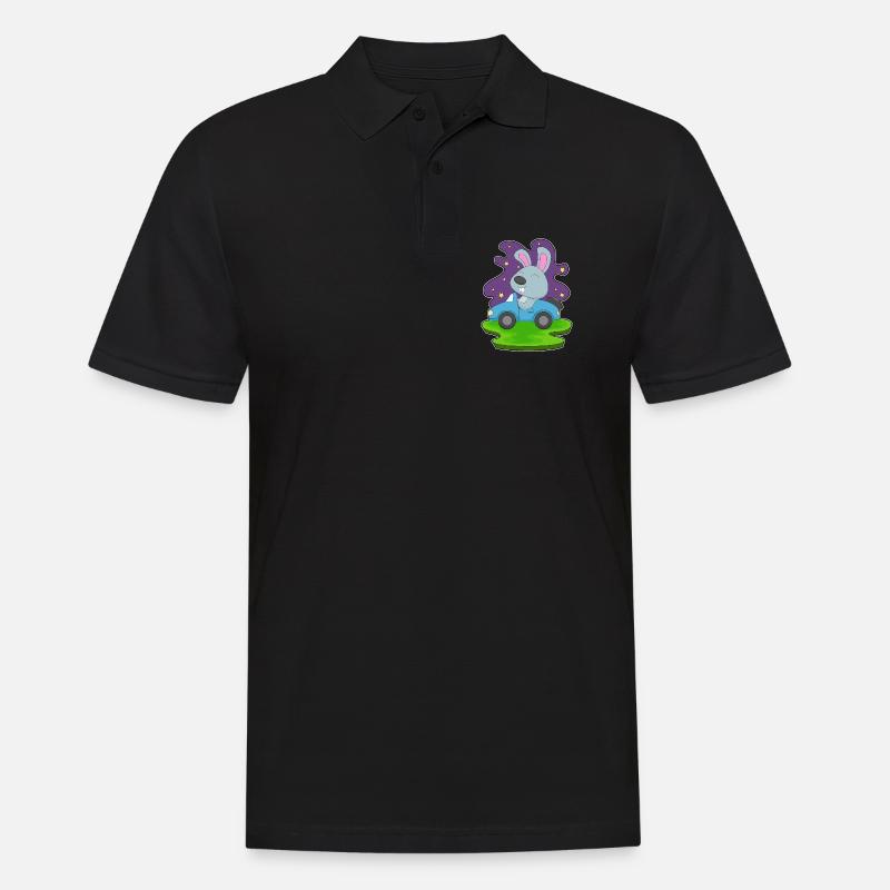 Hase Auto - Männer Poloshirt - Schwarz