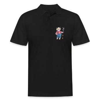 Schwein Landwirt Mistgabel Bauernhof - Männer Poloshirt - Schwarz - Vorne - Kai (181cm)