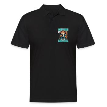 Bearly Awake - Funny Bear Design - Men's Polo Shirt - black - Front - Kai (181cm)