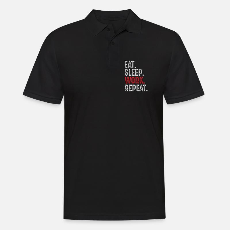 eat sleep work repeat - Men's Polo Shirt - black