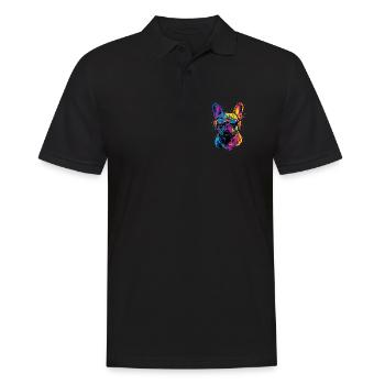 Bouledogue français motif chien dogue allemand Frenchie - Polo Homme - noir - Devant - Kai (181cm)