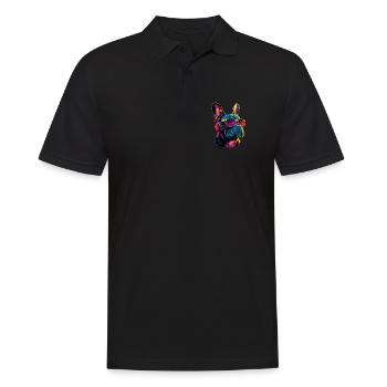 Bouledogue français motif chien dogue allemand Frenchie - Polo Homme - noir - Devant - Kai (181cm)
