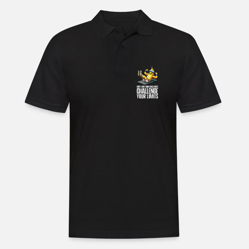 Challenge Your Limits Bodybuilder Abs - Men's Polo Shirt - black