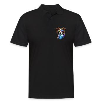 border collie chien amant chiot mignon collies - Polo Homme - noir - Devant - Kai (181cm)
