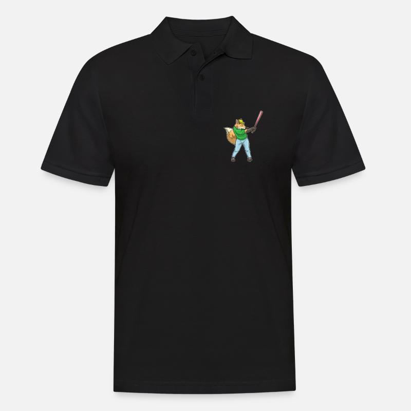 Fuchs Baseball Baseballschläger - Männer Poloshirt - Schwarz