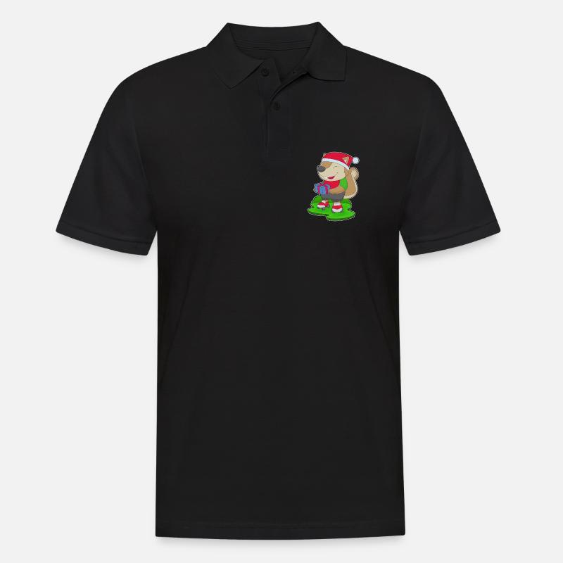 Squirrel Christmas Inline skating - Men's Polo Shirt - black