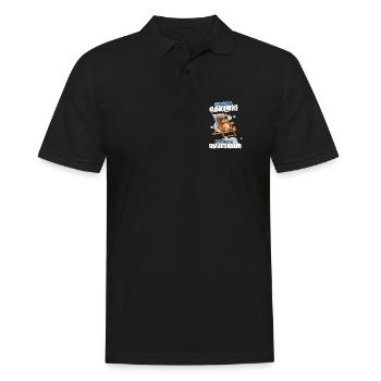 Ich muss Gar Nix – Ruhestand mit Teddy - Männer Poloshirt - Schwarz - Vorne - Kai (181cm)
