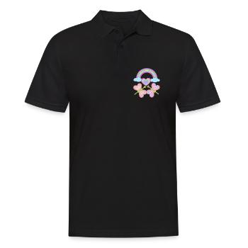 Arc-en-ciel Enfant Enfants Bébé Papillons Coeur - Polo Homme - noir - Devant - Kai (181cm)