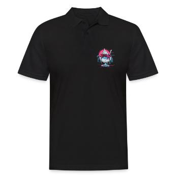 Eisbecher Retrowave - Männer Poloshirt - Schwarz - Vorne - Kai (181cm)