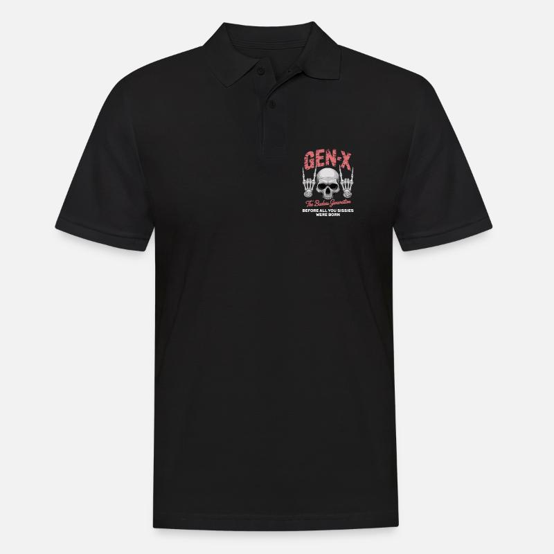 Sarcasm Gen X Badass Skull Retro Design - Pikétröja herr - svart