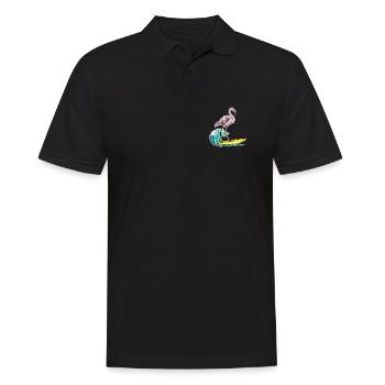 Été de surf sur planche de surf au flamant rose - Polo Homme - noir - Devant - Kai (181cm)
