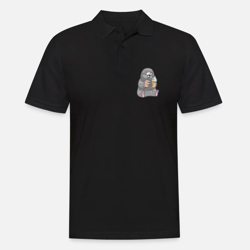Glace Mole Waffle - Polo Homme - noir