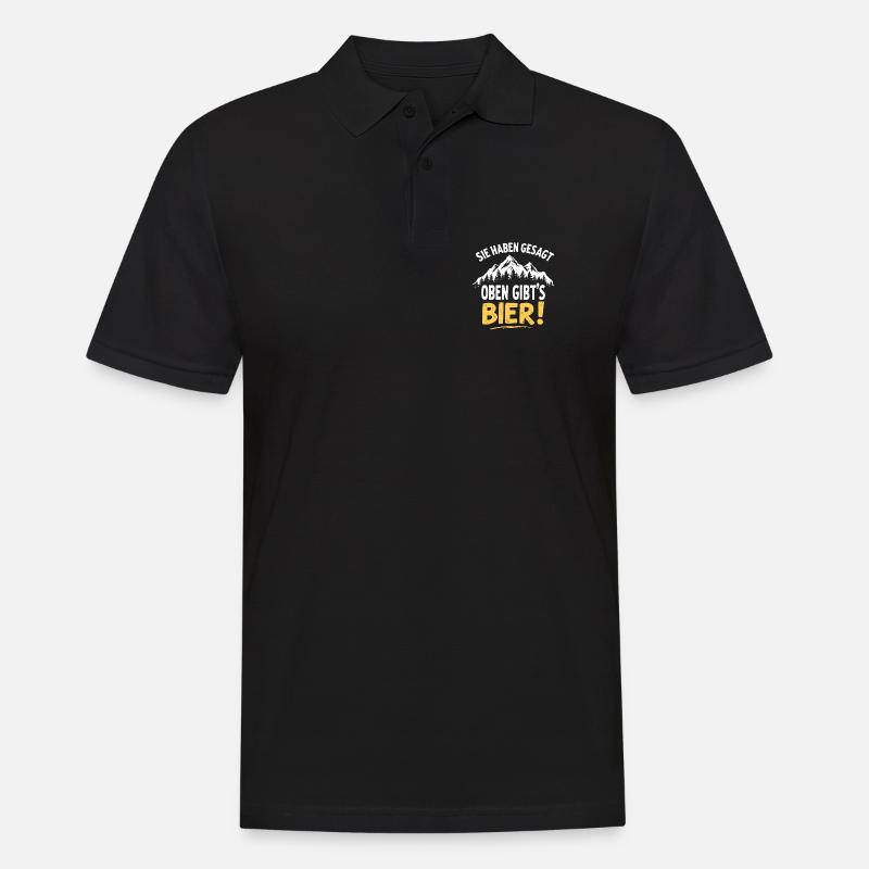 Wandern Oben gibt´s Bier - Männer Poloshirt - Schwarz