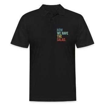 Denglisch Now We Have The Salad - Männer Poloshirt - Schwarz - Vorne - Kai (181cm)