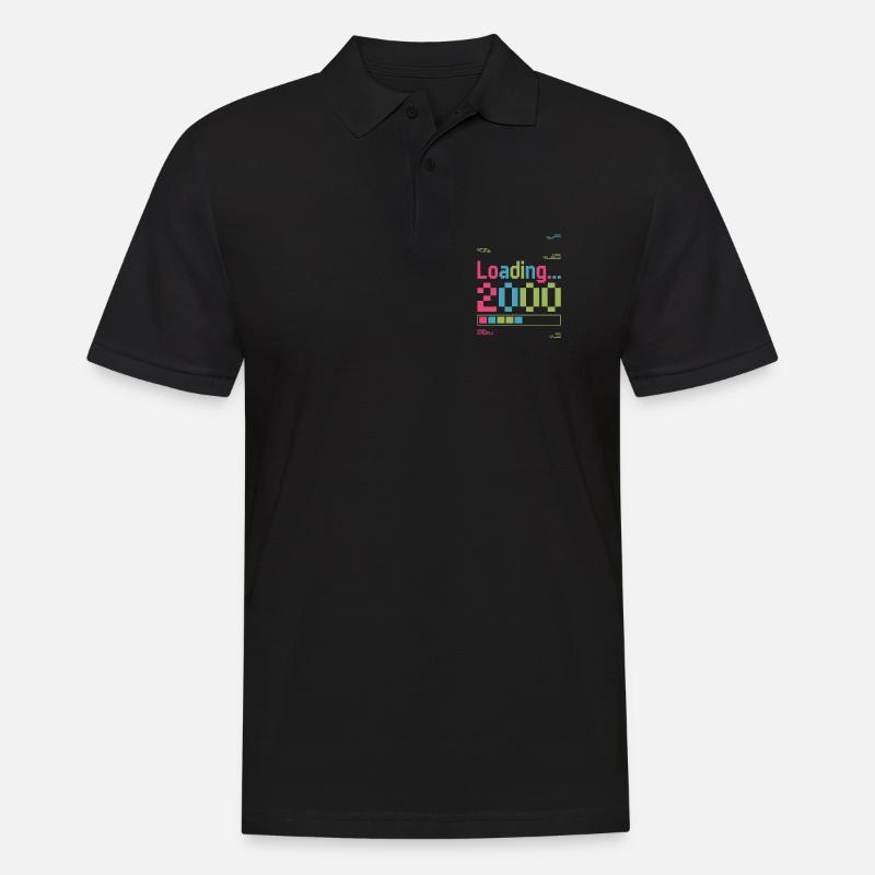 Pixel Retro Design Loading 2000 - Männer Poloshirt - Schwarz