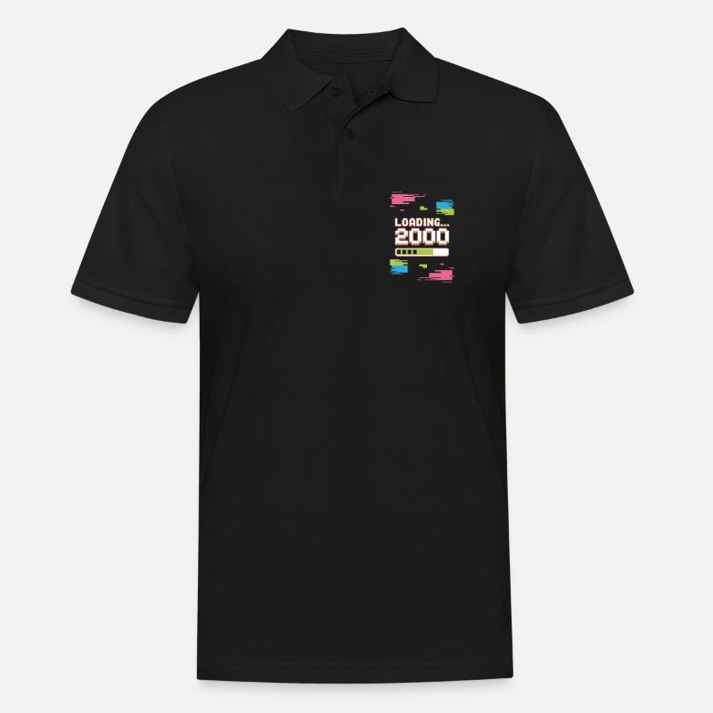 Retro Loading 2000 Pixel - Männer Poloshirt - Schwarz