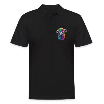Sheep Lamb Sheep Domestic Sheep Shepherd Sweet Sheep - Men's Polo Shirt - black - Front - Kai (181cm)